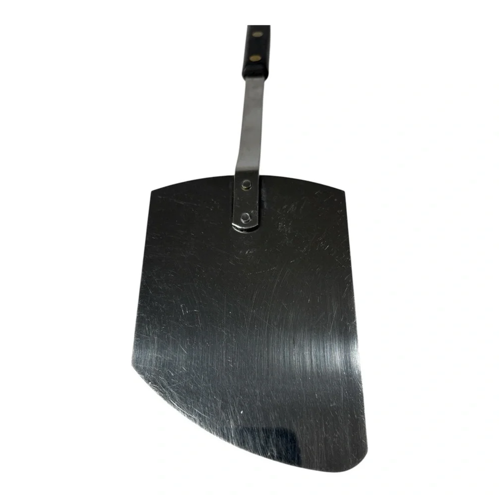 Vintage Angled Stainless Steel Spatula Black Handle Flipper Turner USA